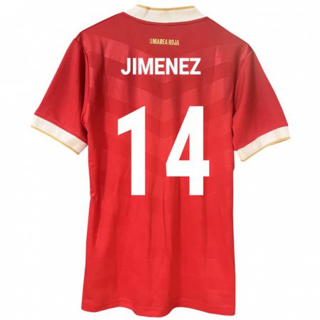 Kandiny Homme Maillot Panama Juan Jiménez #14 Rouge Tenues Domicile 24-26 T-Shirt