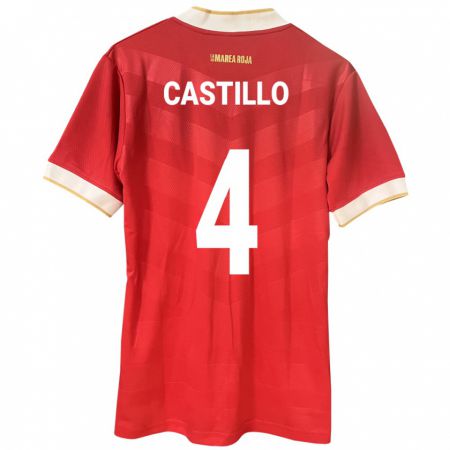 Kandiny Homme Maillot Panama Katherine Castillo #4 Rouge Tenues Domicile 24-26 T-Shirt