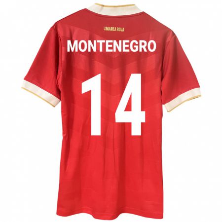 Kandiny Homme Maillot Panama Carmen Montenegro #14 Rouge Tenues Domicile 24-26 T-Shirt