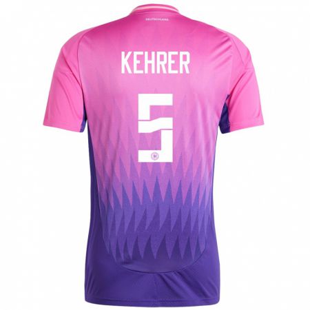 Kandiny Homme Maillot Allemagne Thilo Kehrer #5 Rose-Mauve Tenues Extérieur 24-26 T-Shirt