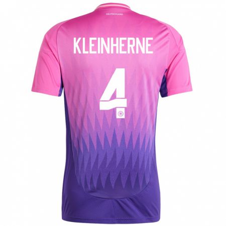 Kandiny Homme Maillot Allemagne Sophia Kleinherne #4 Rose-Mauve Tenues Extérieur 24-26 T-Shirt