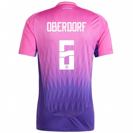 Kandiny Homme Maillot Allemagne Lena Oberdorf #6 Rose-Mauve Tenues Extérieur 24-26 T-Shirt