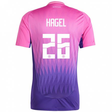Kandiny Homme Maillot Allemagne Chantal Hagel #26 Rose-Mauve Tenues Extérieur 24-26 T-Shirt