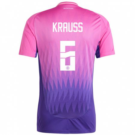 Kandiny Homme Maillot Allemagne Tom Kraub #6 Rose-Mauve Tenues Extérieur 24-26 T-Shirt