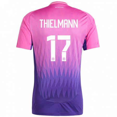 Kandiny Homme Maillot Allemagne Jan Thielmann #17 Rose-Mauve Tenues Extérieur 24-26 T-Shirt