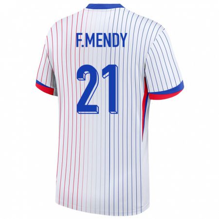 Kandiny Homme Maillot France Ferland Mendy #3 Blanc Tenues Extérieur 24-26 T-Shirt
