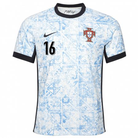 Kandiny Homme Maillot Portugal Renato Sanches #16 Bleu Crème Tenues Extérieur 24-26 T-Shirt