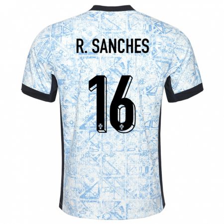 Kandiny Homme Maillot Portugal Renato Sanches #16 Bleu Crème Tenues Extérieur 24-26 T-Shirt