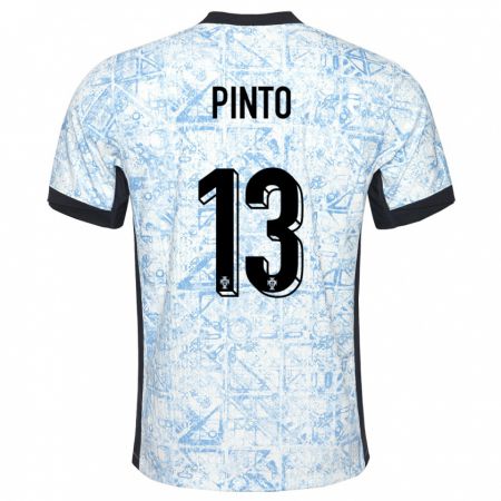 Kandiny Homme Maillot Portugal Fatima Pinto #13 Bleu Crème Tenues Extérieur 24-26 T-Shirt