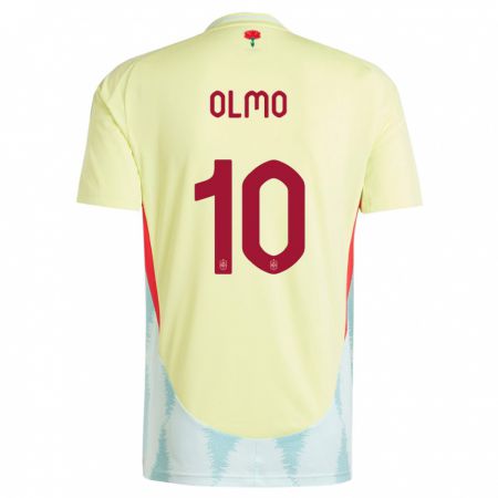 Kandiny Homme Maillot Espagne Dani Olmo #10 Jaune Tenues Extérieur 24-26 T-Shirt
