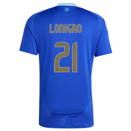 Kandiny Homme Maillot Argentine Erica Lonigro #21 Bleu Tenues Extérieur 24-26 T-Shirt