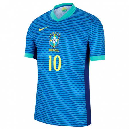 Kandiny Homme Maillot Brésil Rodrygo #10 Bleu Tenues Extérieur 24-26 T-Shirt