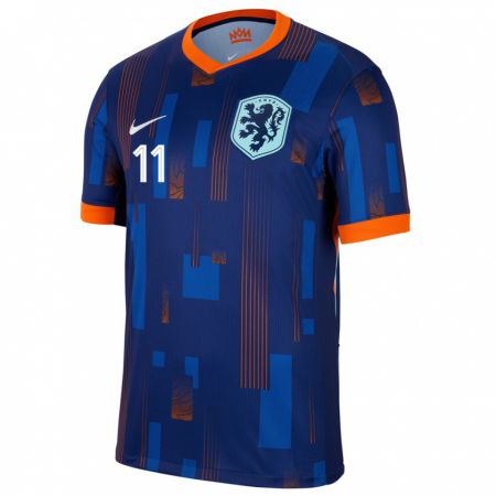 Kandiny Homme Maillot Pays-Bas Lieke Martens #11 Bleu Tenues Extérieur 24-26 T-Shirt