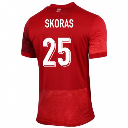 Kandiny Homme Maillot Pologne Michal Skoras #25 Rouge Tenues Extérieur 24-26 T-Shirt