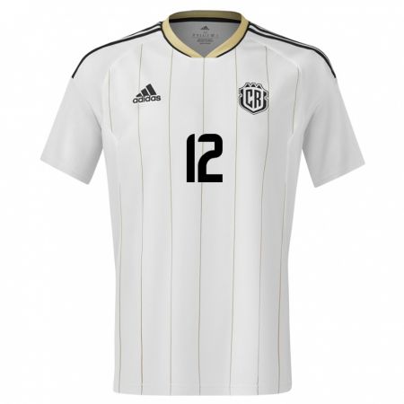 Kandiny Homme Maillot Costa Rica Lixy Rodriguez #12 Blanc Tenues Extérieur 24-26 T-Shirt