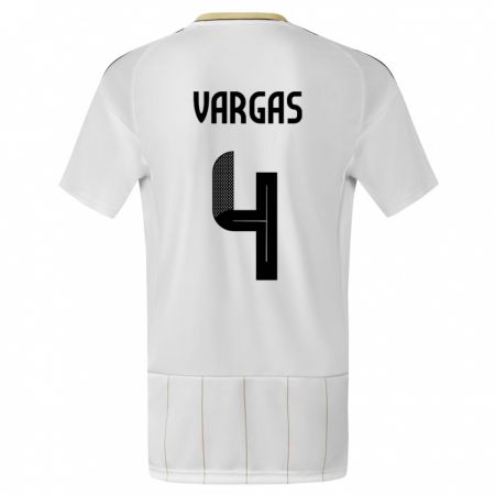 Kandiny Homme Maillot Costa Rica Juan Pablo Vargas #4 Blanc Tenues Extérieur 24-26 T-Shirt