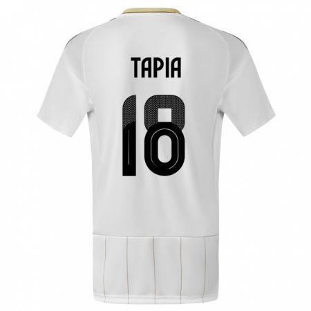 Kandiny Homme Maillot Costa Rica Priscilla Tapia #18 Blanc Tenues Extérieur 24-26 T-Shirt