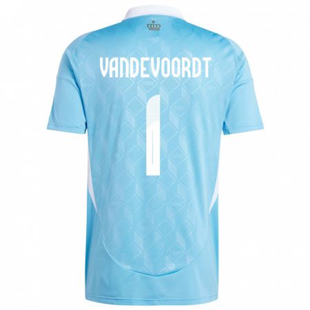 Kandiny Homme Maillot Belgique Maarten Vandevoordt #1 Bleu Tenues Extérieur 24-26 T-Shirt