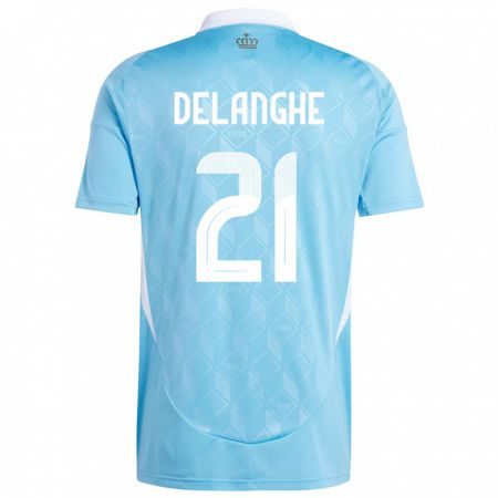 Kandiny Homme Maillot Belgique Maxime Delanghe #21 Bleu Tenues Extérieur 24-26 T-Shirt
