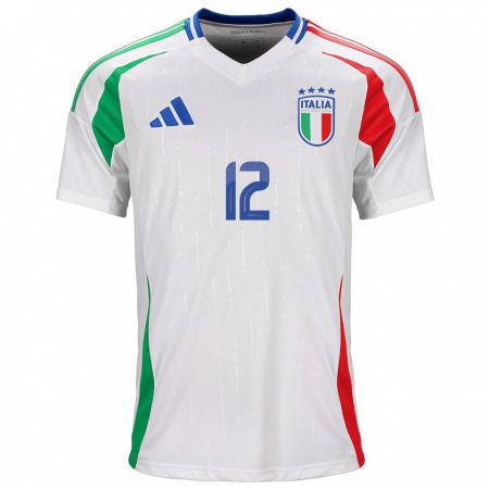 Kandiny Homme Maillot Italie Francesco Plaia #12 Blanc Tenues Extérieur 24-26 T-Shirt