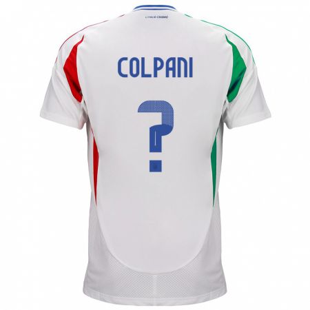 Kandiny Homme Maillot Italie Andrea Colpani #0 Blanc Tenues Extérieur 24-26 T-Shirt