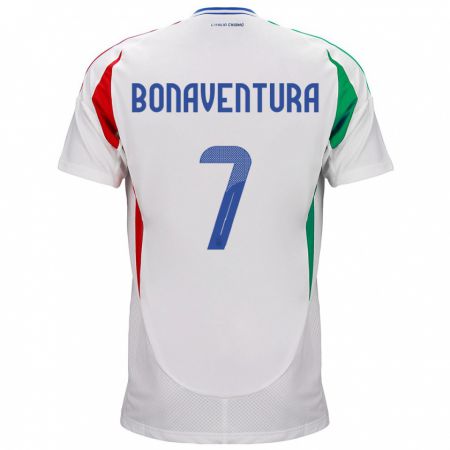 Kandiny Homme Maillot Italie Giacomo Bonaventura #7 Blanc Tenues Extérieur 24-26 T-Shirt