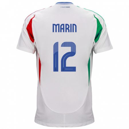 Kandiny Homme Maillot Italie Renato Marin #12 Blanc Tenues Extérieur 24-26 T-Shirt
