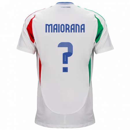 Kandiny Homme Maillot Italie Stefano Maiorana #0 Blanc Tenues Extérieur 24-26 T-Shirt