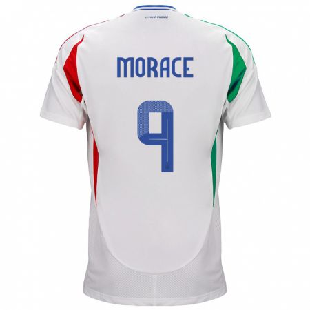 Kandiny Homme Maillot Italie Carolina Morace #9 Blanc Tenues Extérieur 24-26 T-Shirt
