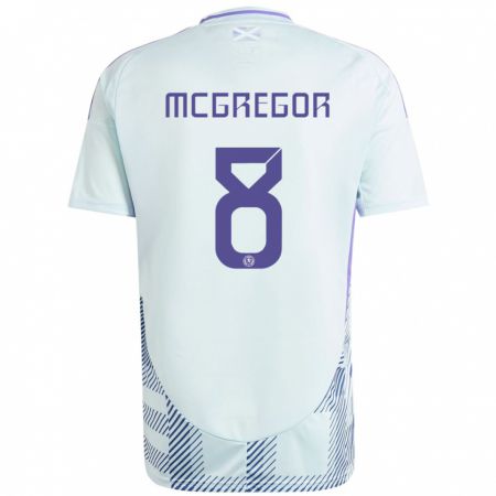 Kandiny Homme Maillot Écosse Callum Mcgregor #8 Bleu Menthe Clair Tenues Extérieur 24-26 T-Shirt