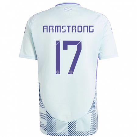 Kandiny Homme Maillot Écosse Stuart Armstrong #17 Bleu Menthe Clair Tenues Extérieur 24-26 T-Shirt