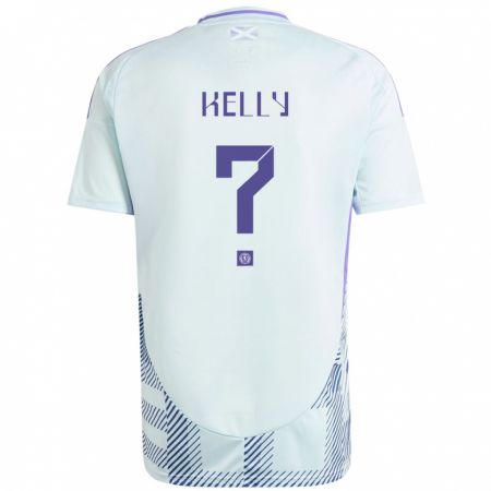 Kandiny Homme Maillot Écosse Daniel Kelly #0 Bleu Menthe Clair Tenues Extérieur 24-26 T-Shirt