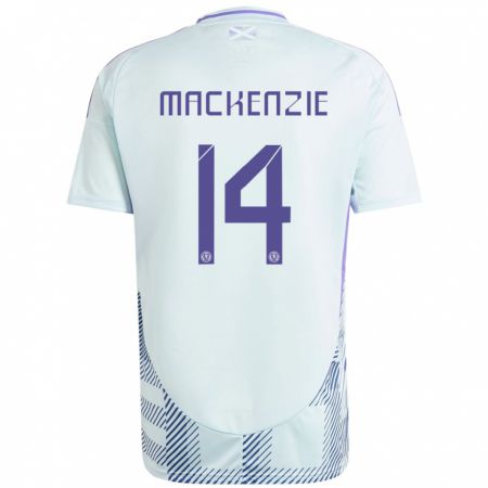 Kandiny Homme Maillot Écosse Magnus Mackenzie #14 Bleu Menthe Clair Tenues Extérieur 24-26 T-Shirt