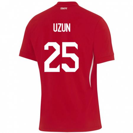 Kandiny Homme Maillot Turquie Can Uzun #25 Rouge Tenues Extérieur 24-26 T-Shirt