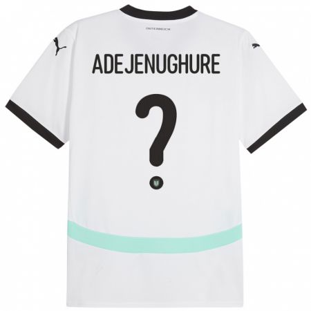 Kandiny Homme Maillot Autriche Oghenetejiri Adejenughure #0 Blanc Tenues Extérieur 24-26 T-Shirt