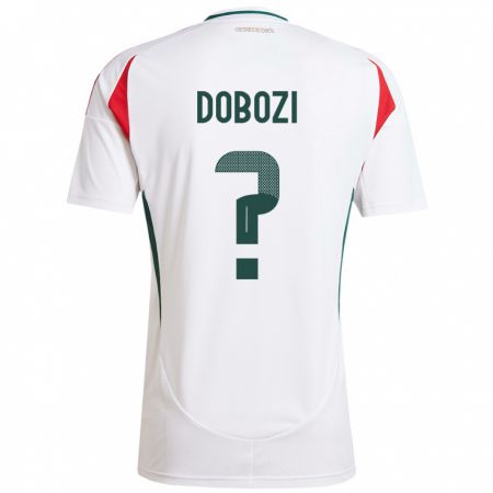 Kandiny Homme Maillot Hongrie Krisztián Dobozi #0 Blanc Tenues Extérieur 24-26 T-Shirt