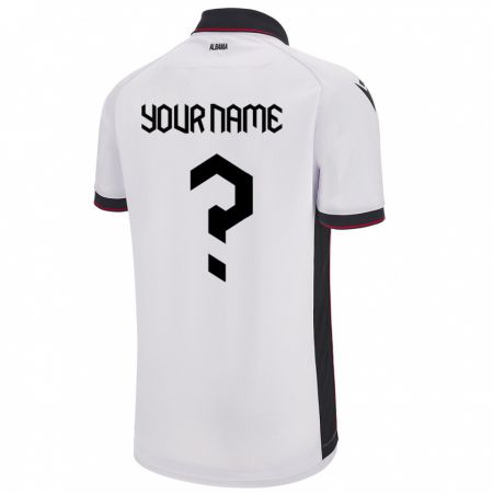 Kandiny Homme Maillot Albanie Votre Nom #0 Blanc Tenues Extérieur 24-26 T-Shirt