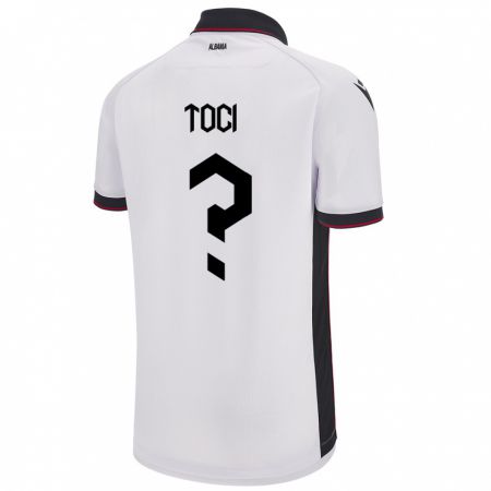 Kandiny Homme Maillot Albanie Eljon Toci #0 Blanc Tenues Extérieur 24-26 T-Shirt