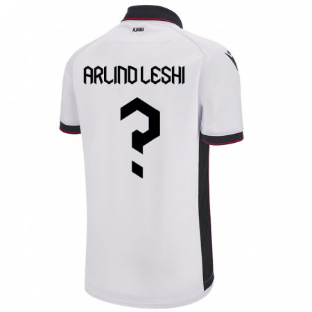 Kandiny Homme Maillot Albanie Arlind Leshi #0 Blanc Tenues Extérieur 24-26 T-Shirt