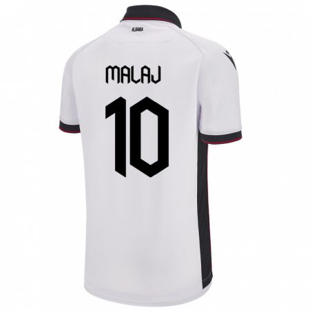 Kandiny Homme Maillot Albanie Tedi Malaj #10 Blanc Tenues Extérieur 24-26 T-Shirt