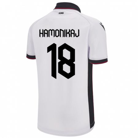 Kandiny Homme Maillot Albanie Klea Hamonikaj #18 Blanc Tenues Extérieur 24-26 T-Shirt