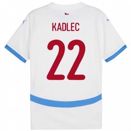 Kandiny Homme Maillot Tchéquie Adam Kadlec #22 Blanc Tenues Extérieur 24-26 T-Shirt