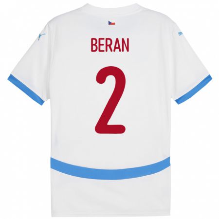 Kandiny Homme Maillot Tchéquie Stepan Beran #2 Blanc Tenues Extérieur 24-26 T-Shirt