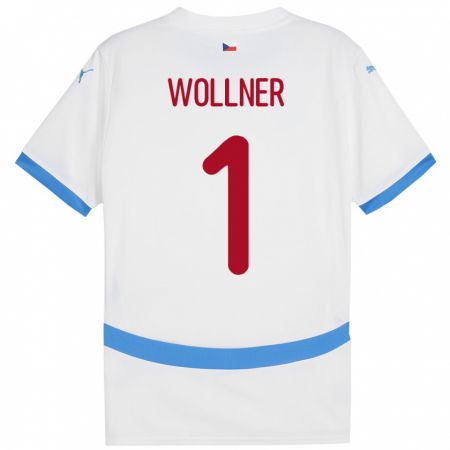 Kandiny Homme Maillot Tchéquie Vojtech Wollner #1 Blanc Tenues Extérieur 24-26 T-Shirt