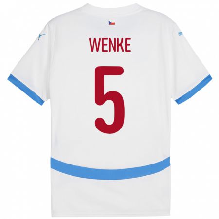Kandiny Homme Maillot Tchéquie Eduard Wenke #5 Blanc Tenues Extérieur 24-26 T-Shirt