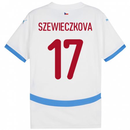 Kandiny Homme Maillot Tchéquie Tereza Szewieczková #17 Blanc Tenues Extérieur 24-26 T-Shirt