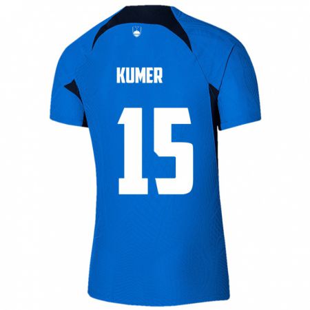 Kandiny Homme Maillot Slovénie Alin Kumer #15 Bleu Tenues Extérieur 24-26 T-Shirt