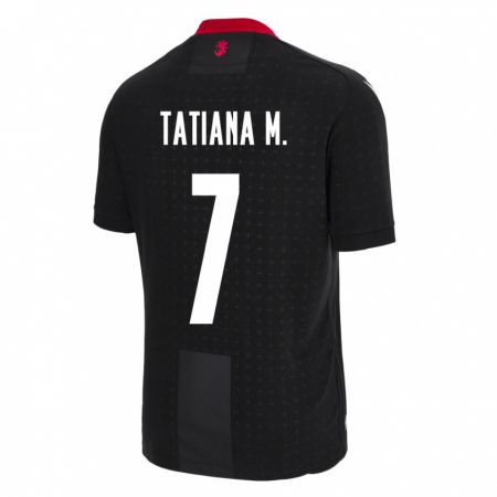 Kandiny Homme Maillot Géorgie Tatiana Matveeva #7 Noir Tenues Extérieur 24-26 T-Shirt