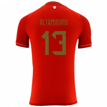 Kandiny Homme Maillot Bolivie Sebastian Altamirano #13 Rouge Tenues Extérieur 24-26 T-Shirt