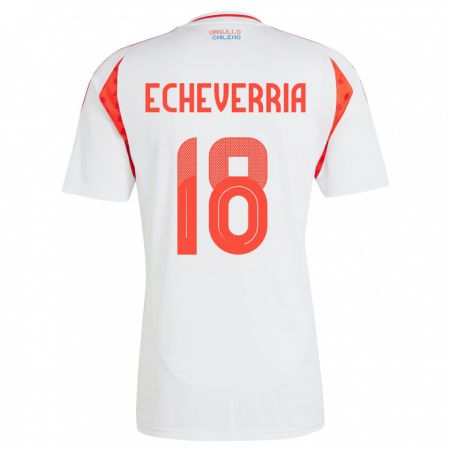 Kandiny Homme Maillot Chili Rodrigo Echeverría #18 Blanc Tenues Extérieur 24-26 T-Shirt